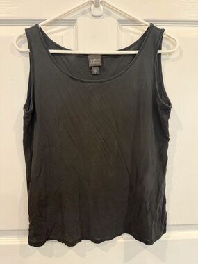 Eileen Fisher Silk Tank loose fit black stretch